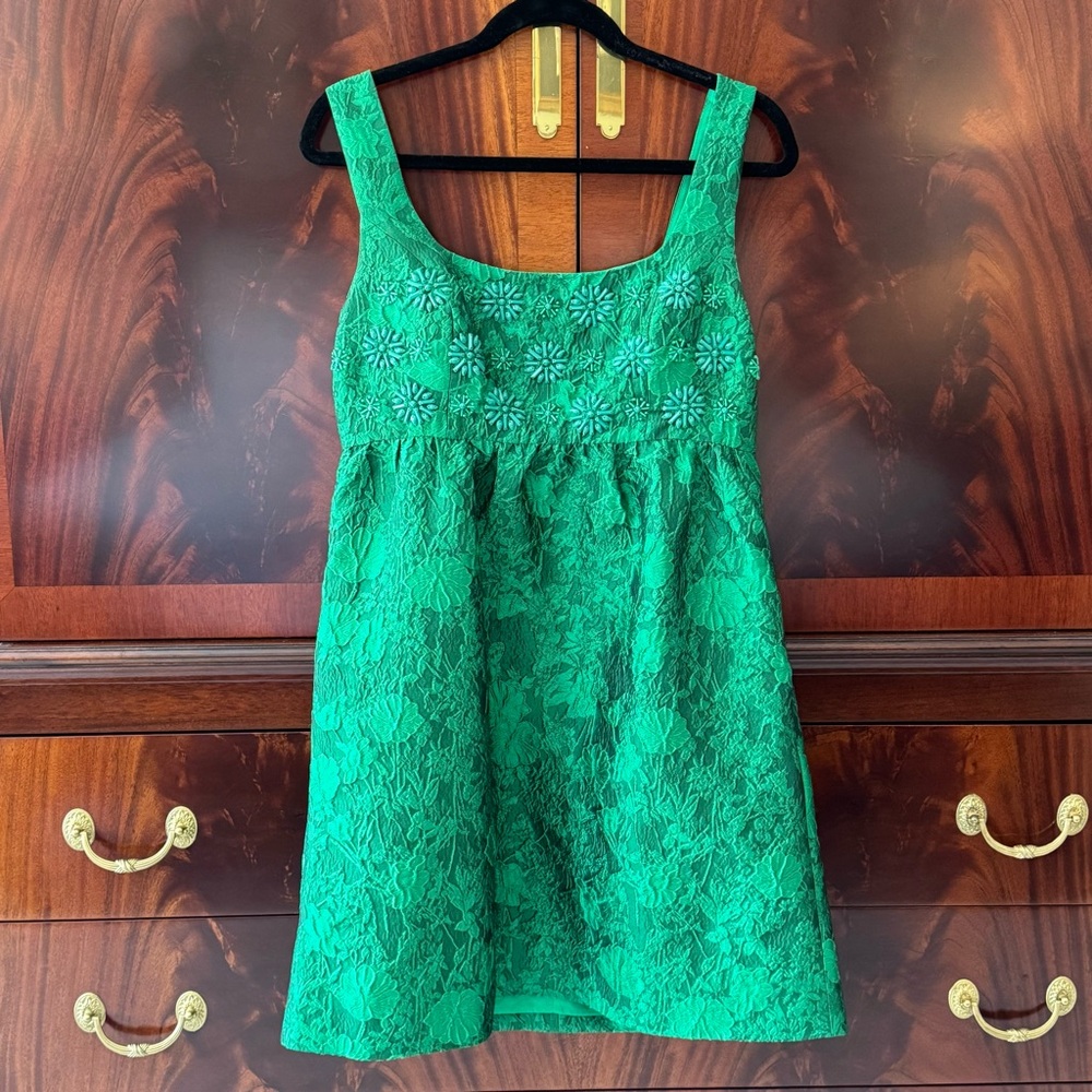 Lilly Pulitzer Bellami Embellished Jacquard Dress Leaf An Impression Size 6 - Picture 8 of 15